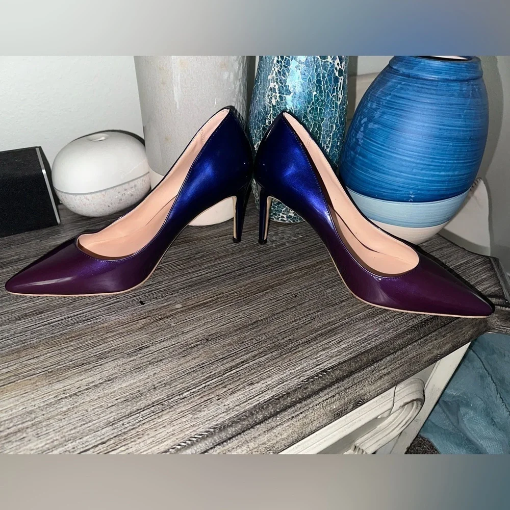 Sophisticated Purple Heels with Glossy Finish